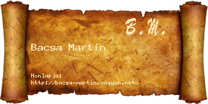 Bacsa Martin névjegykártya